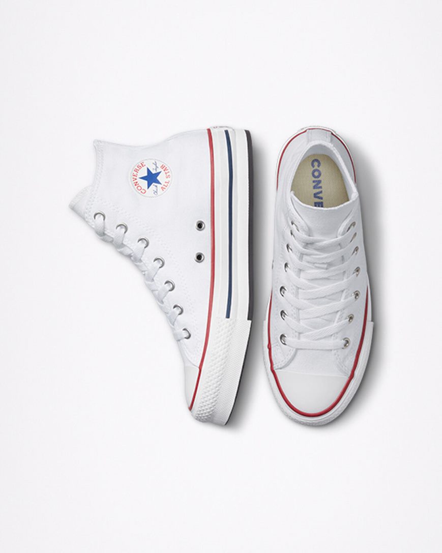 Dívčí Boty Na Platformy Converse Chuck Taylor All Star Lift Vysoké Bílé Tmavě Červené Tmavě Blankyt | CZ AWRV15